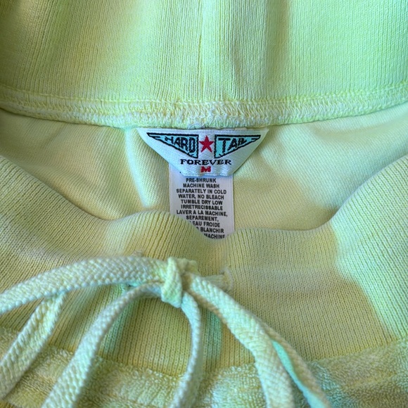 Hard Tail Low Rise Terry Neon Yellow Shorts - Junior Medium - Picture 3 of 3